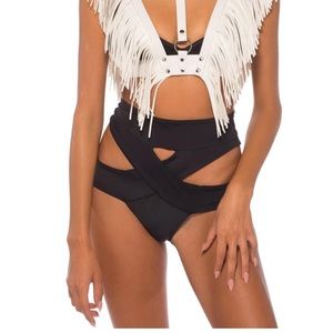 Black Cutout Rave Bottoms